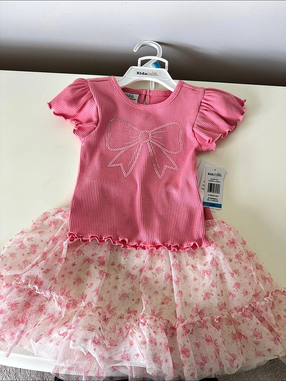 Kids Headquarters Girls 24M Pink Floral 2-Piece Dress Set NWT